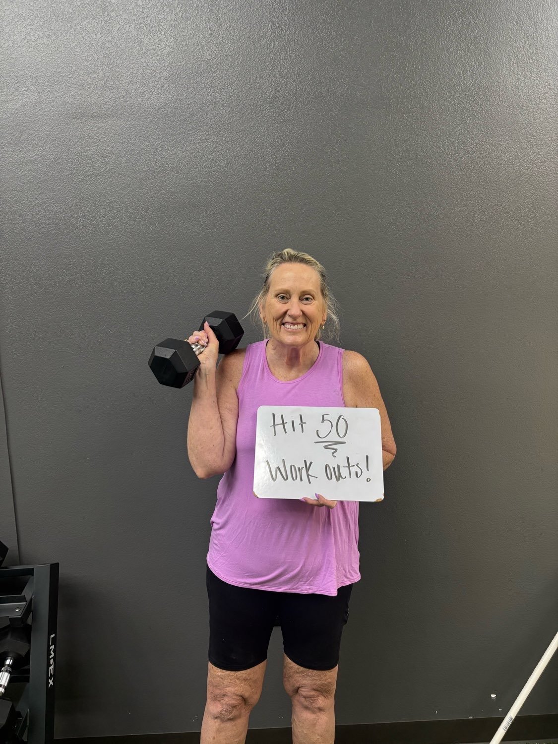 59+ member Linda — strength milestone